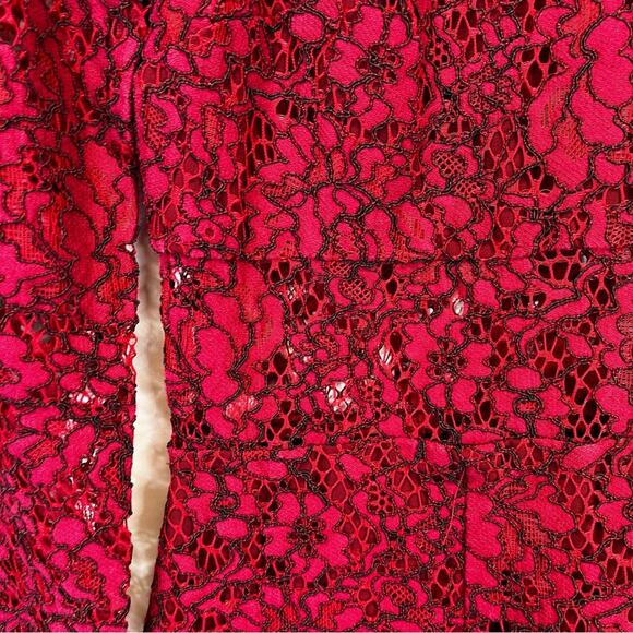 Shoshanna Garnet Illusion Lace Sheath dress red - 2 - Picture 8 of 13